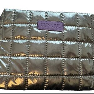 Clinique Metallic Quilted Cosmetic Bag